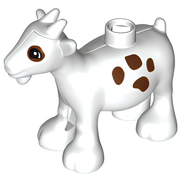 Коза белая Lego Duplo Goat with Dark Brown Spots Pattern 11369c01pb02 U